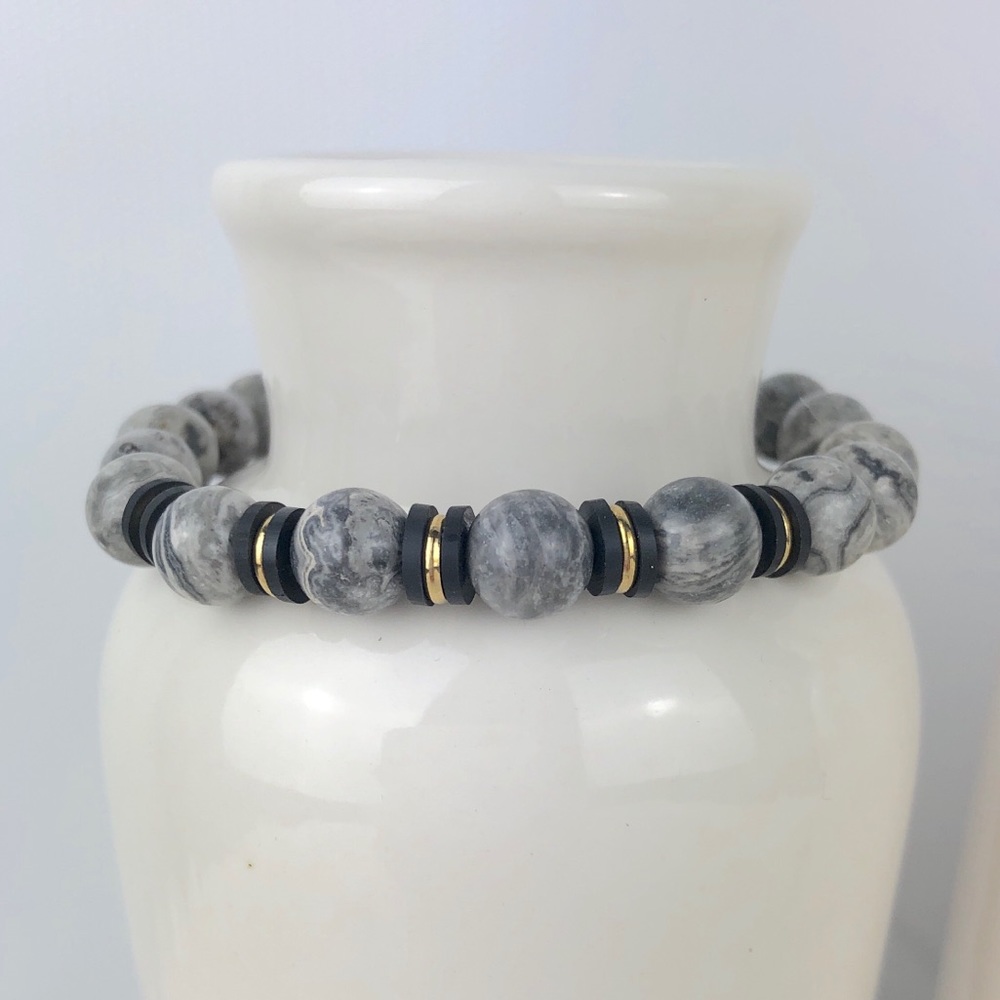 GEMSTONE | Zebra Jasper Stone Beaded Bracelet